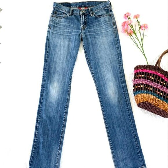 Lucky Brand Women's Straight Leg Jeans Size 6 28 Low Rise Blue Denim Retro Y2K - Picture 2 of 16